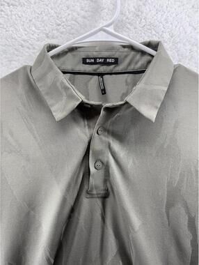 Sun Day Red Performance Golf Polo Mens Large Gray Tiger Woods Camo Shirt